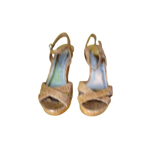 Gianni Bini Cork Platform Stiletto High Heel Sandals With Adjustable Ankle Strap - Picture 5 of 8